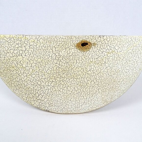 Vintage Pier 1 Gold Gilded Crackled Wall Scone Shelf Distressed Half Circle 10" - Picture 5 of 6